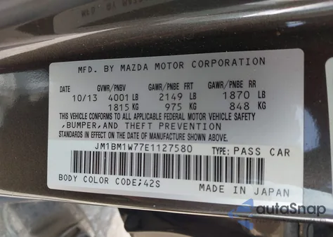 2014 Mazda 3 I Grand Touring z USA, uszkodzony, nr VIN JM1BM1W77E1127580